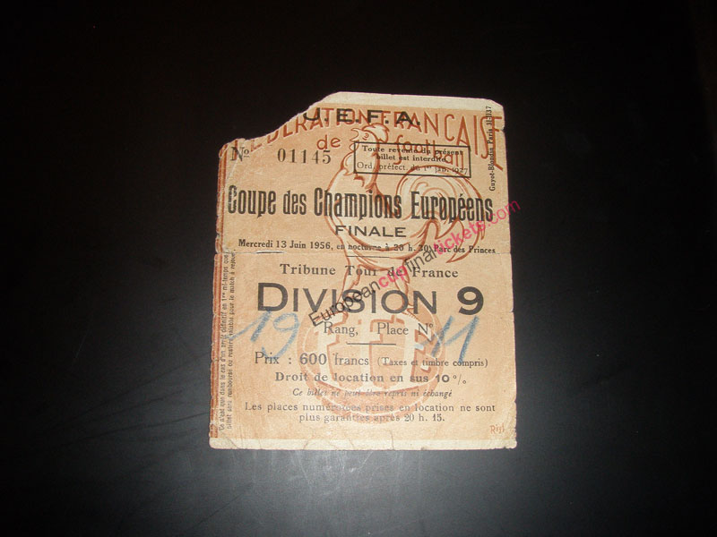 1956 European cup final tickets