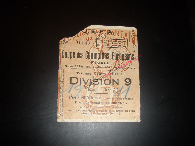 1956 European cup final tickets 