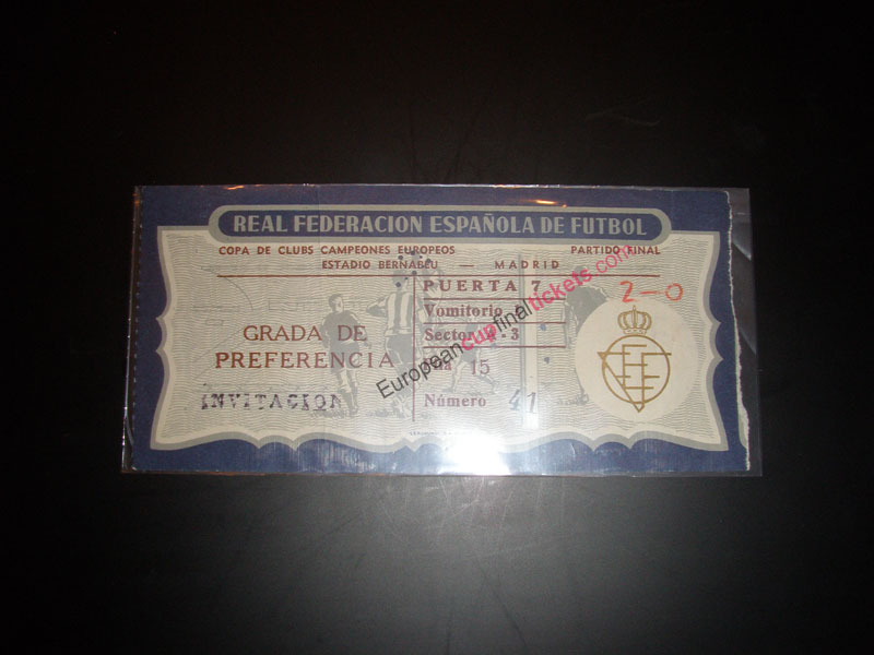 1957 European cup final tickets 